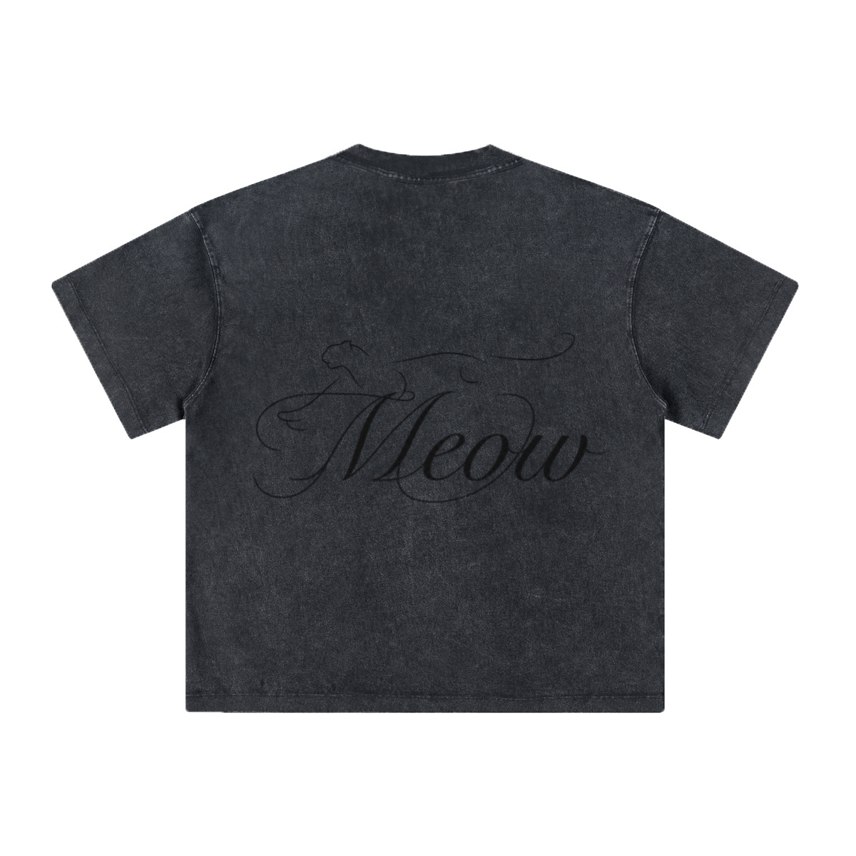 260GSM Unisex Heavyweight Re-Washed Distressed Crew Neck T-shirt Snowflake