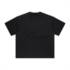 260GSM Unisex Heavyweight Re-Washed Distressed Crew Neck T-shirt Black