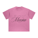 260GSM Unisex Heavyweight Re-Washed Distressed Crew Neck T-shirt Pink