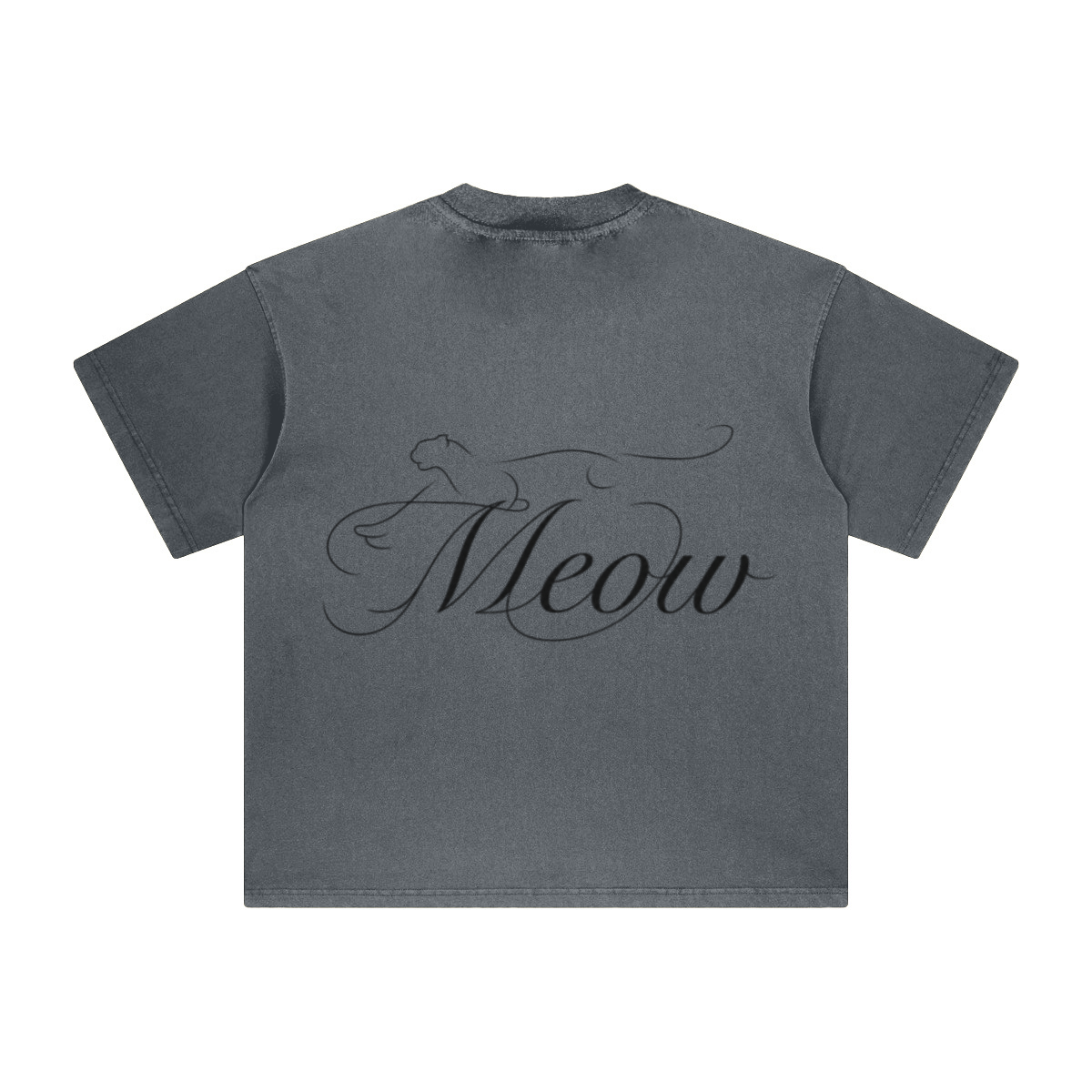 260GSM Unisex Heavyweight Re-Washed Distressed Crew Neck T-shirt Slate blue