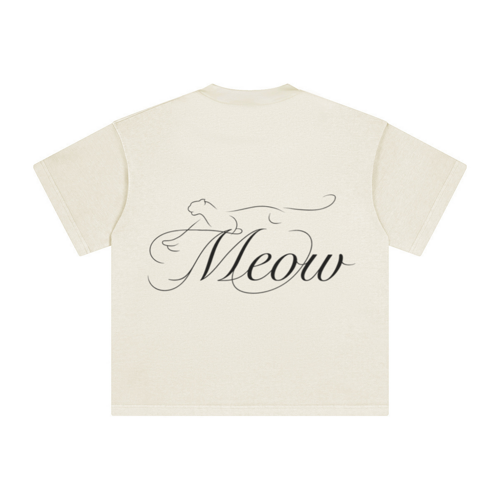 260GSM Unisex Heavyweight Re-Washed Distressed Crew Neck T-shirt Apricot Grey