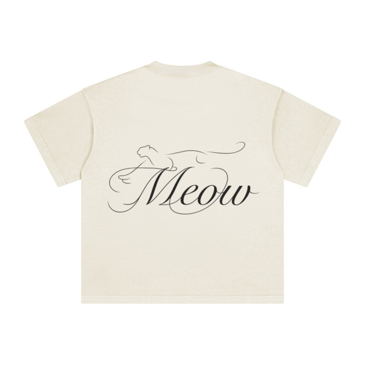 260GSM Unisex Heavyweight Re-Washed Distressed Crew Neck T-shirt Apricot Grey