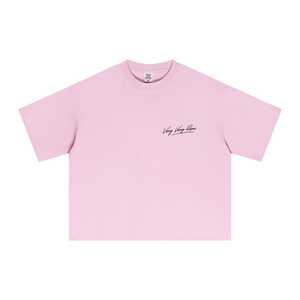 240GSM Men’s Ice-Feel Sorona Boxy-Fit Solid-Color Loose T-shirt Pink
