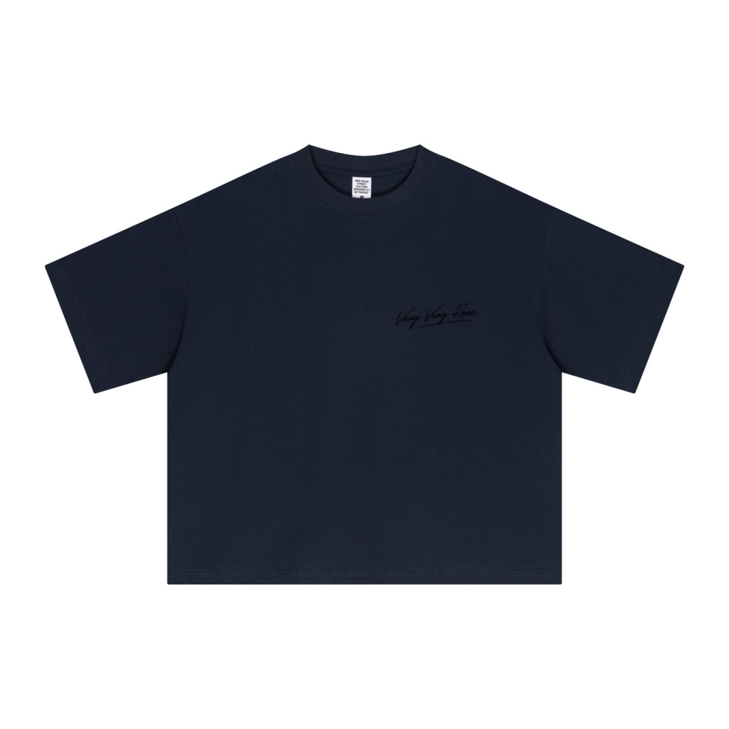 240GSM Men’s Ice-Feel Sorona Boxy-Fit Solid-Color Loose T-shirt Midnight Blue