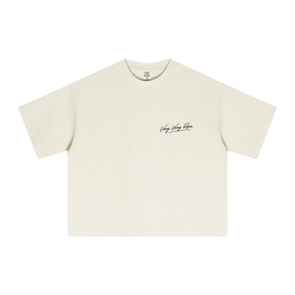 240GSM Men’s Ice-Feel Sorona Boxy-Fit Solid-Color Loose T-shirt Light Apricot
