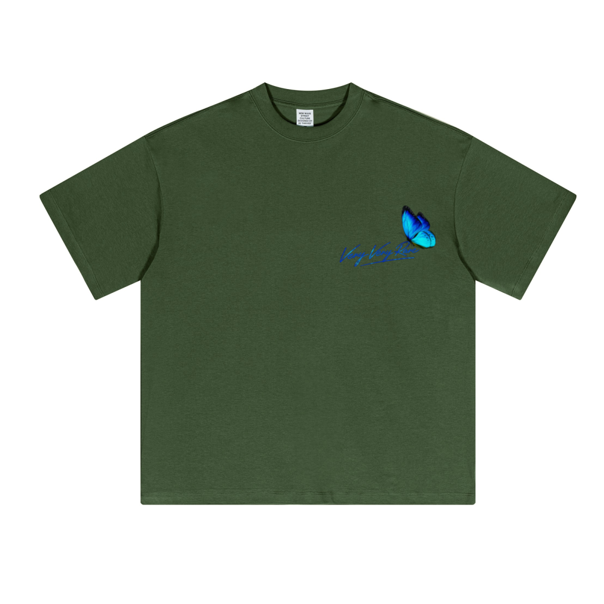 230GSM Unisex Cool-Touch Sorona Fabric Basic Crew Neck T-shirt Olive Green