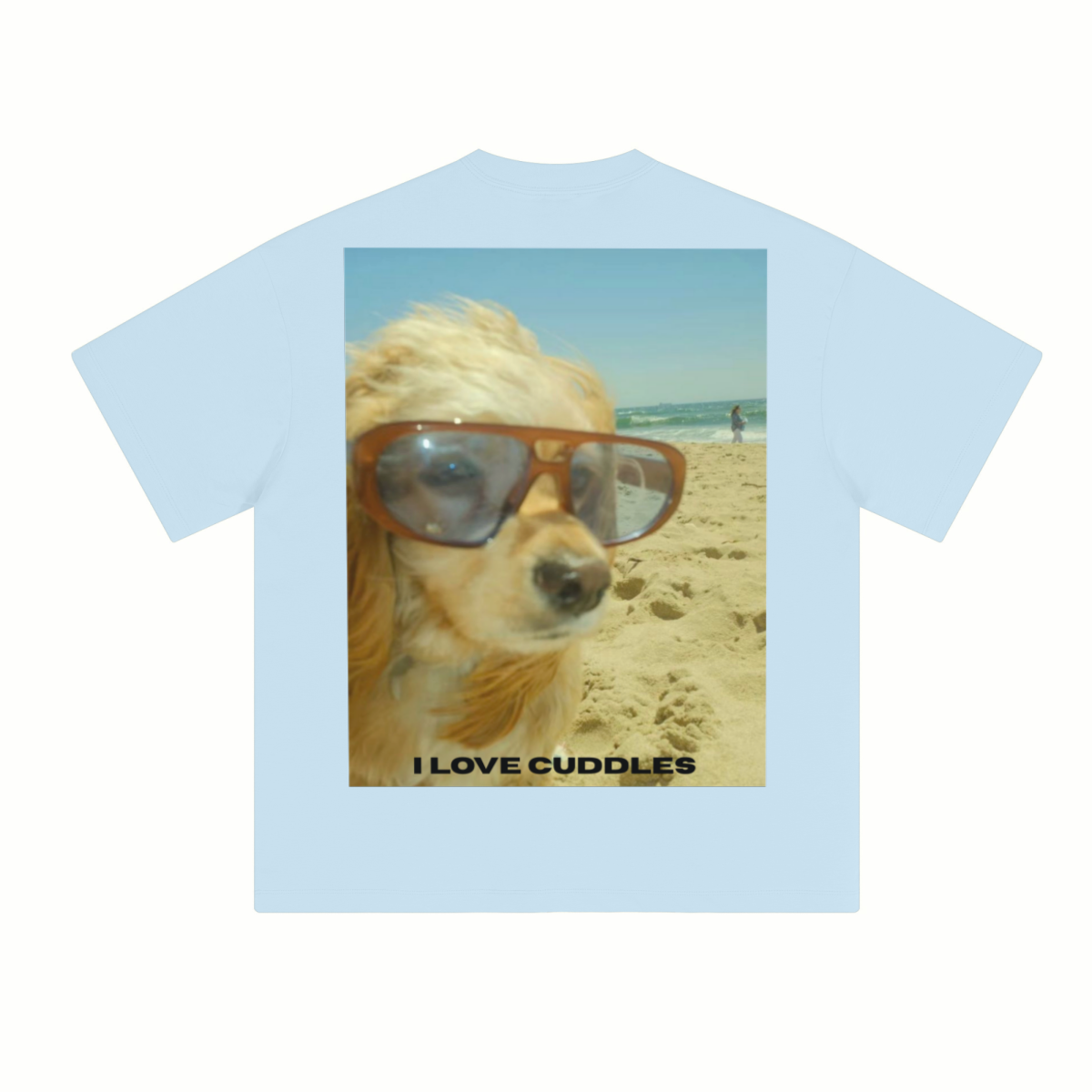 230GSM Unisex Cool-Touch Sorona Fabric Basic Crew Neck T-shirt Sky Blue